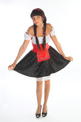 The girl in a traditional Bavarian dress