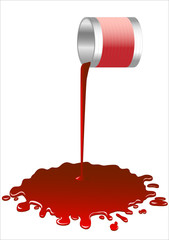 Spilled  red paint