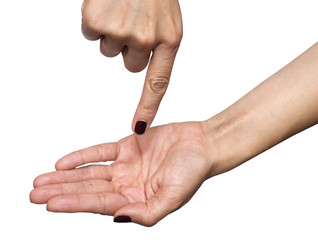 Put it in my hand gesture