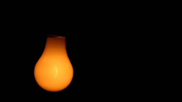 light bulb turns on and off