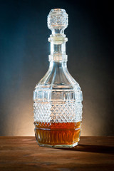 liquor in bottle of glass antique