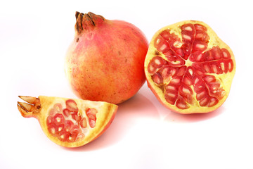 Pomegranate fruit on white background