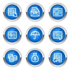 Banking web icons, blue buttons