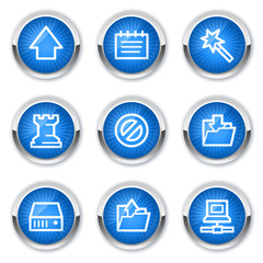 Data web icons, blue buttons