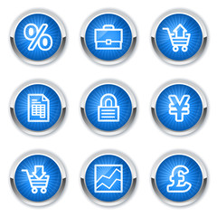 E-business web icons, blue buttons