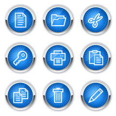 Document web icons set 1 , blue buttons