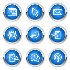 Internet web icons set 2, blue buttons