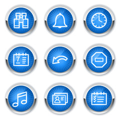 Organizer web icons, blue buttons