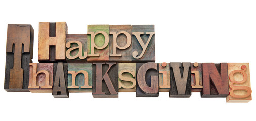 Happy Thanksgiving in letterpress type