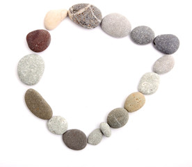 frame of colored sea stones