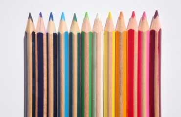 colored pencils on white paper