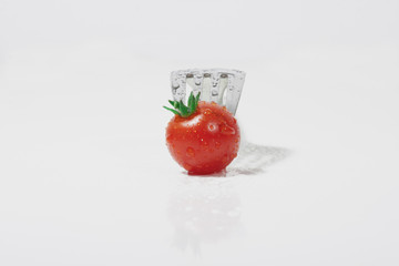 Tomate auf Gabel