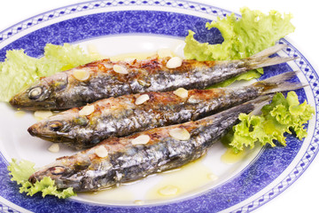 tasty grilled sardines