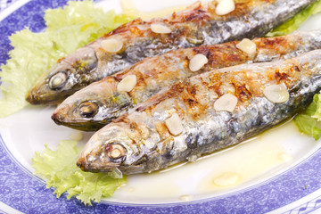 tasty grilled sardines
