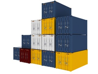 Cargo Containers Isolated on white background