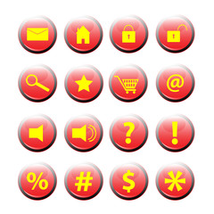 set of button icon illustration
