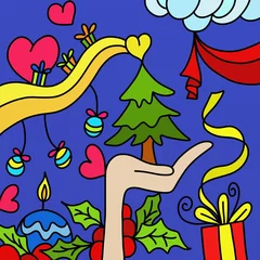 Photo sur Plexiglas Abstraction classique Abstrait de Noël avec coeur