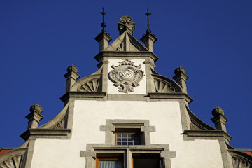 Fototapeta na wymiar Hausgiebel w Mühlhausen (Turyngia)