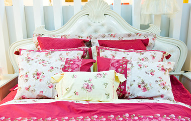 pillows and bed