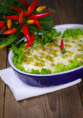 Polnische Gemüsesalate mit Mayonnaise