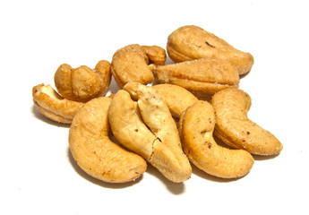 group of cashews isolated