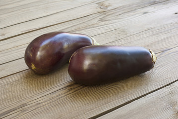eggplants on table