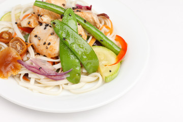 chicken with vegetables and noodles