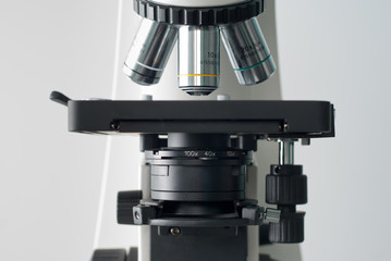Microscope in lab