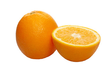 Orange over white background