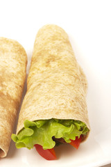 two chicken wraps