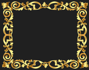 frame background with gold vegetable pattern