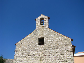 Church with a bell tower - in the south of Croatia - obrazy, fototapety, plakaty