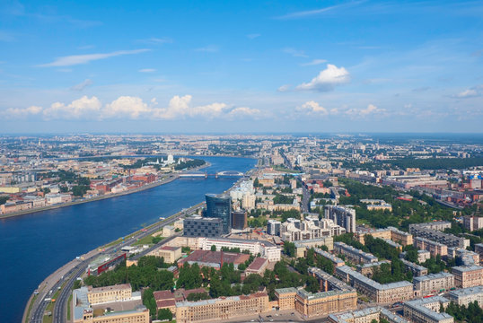 Birdseye view of Saint Petersburg, Russia