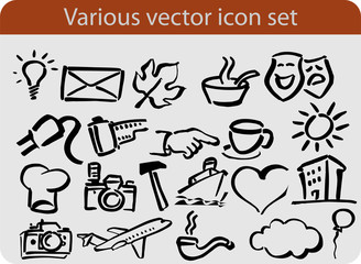 Various hand drawn vector icon and elements set