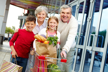 Family of shoppers