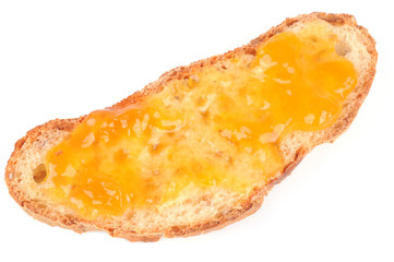 Tartine de confiture d'abricot