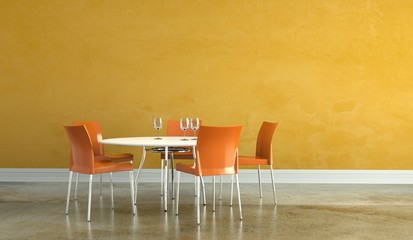 Wohndesign - Esszimmer orange