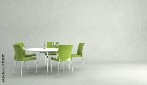 "Wohndesign - Esszimmer grau grün" zdjęć stockowych i obrazów royalty