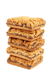 Appetizing biscuits with jam isolated on a white background