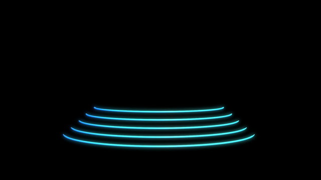Neon podium with searchlights