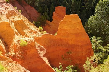 Ochre stone pit near Roussillion, Provence, France.