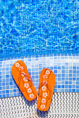 orange at the pool