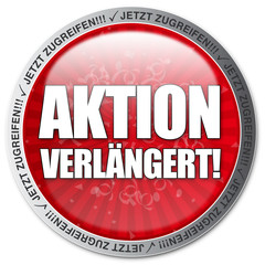 Aktion verlängert! Button, Icon