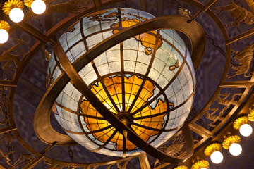 Art Deco globe chandelier