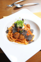 Spaghetti meatball tomato sauce