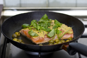 Salmon cooking