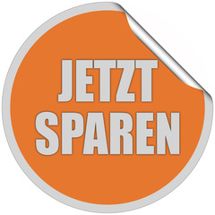 Sticker orange curl oben JETZT SPAREN