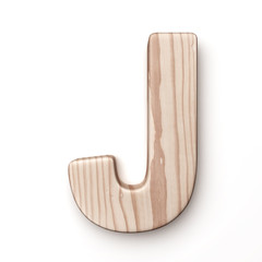 The letter J in wood