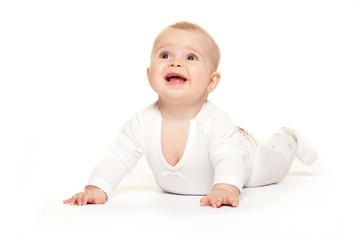 Baby girl isolated on white background