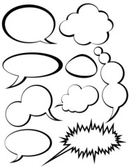 Black n White Speech Bubbles